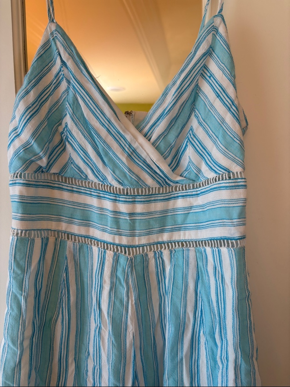M Juniors miami Blue & White Striped Summer romper adjustable straps